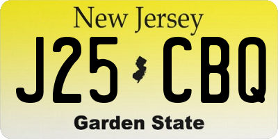NJ license plate J25CBQ