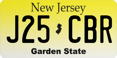 NJ license plate J25CBR