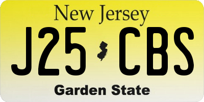 NJ license plate J25CBS