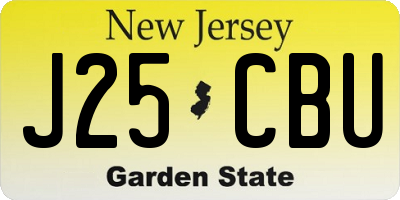 NJ license plate J25CBU