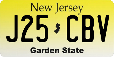 NJ license plate J25CBV