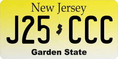 NJ license plate J25CCC