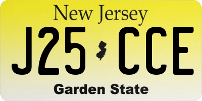 NJ license plate J25CCE
