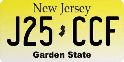 NJ license plate J25CCF