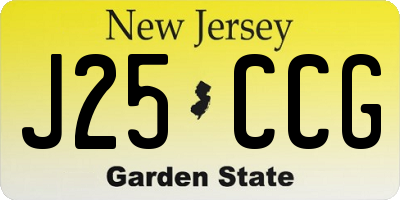 NJ license plate J25CCG