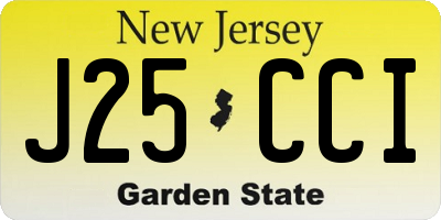 NJ license plate J25CCI