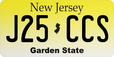 NJ license plate J25CCS