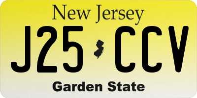 NJ license plate J25CCV
