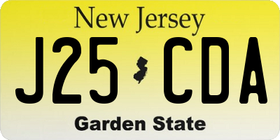 NJ license plate J25CDA