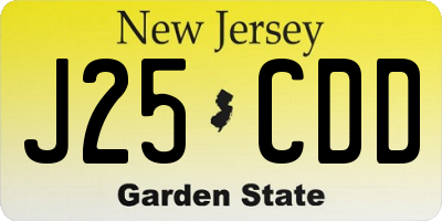 NJ license plate J25CDD