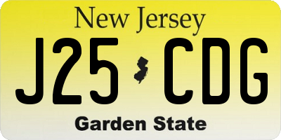 NJ license plate J25CDG