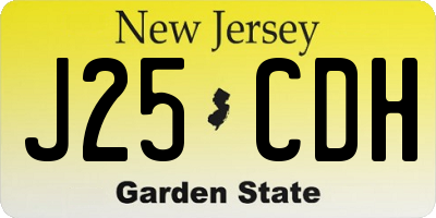 NJ license plate J25CDH