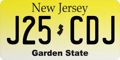 NJ license plate J25CDJ