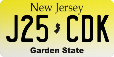 NJ license plate J25CDK