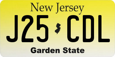 NJ license plate J25CDL