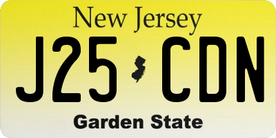 NJ license plate J25CDN