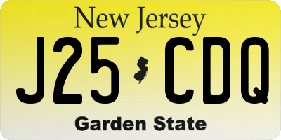 NJ license plate J25CDQ