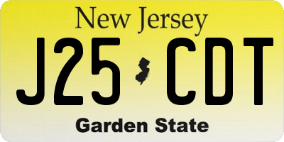 NJ license plate J25CDT