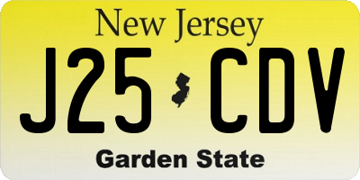 NJ license plate J25CDV