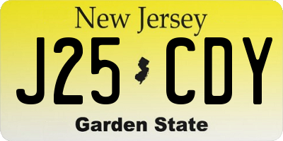 NJ license plate J25CDY