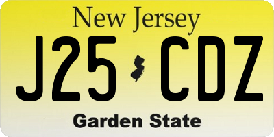 NJ license plate J25CDZ