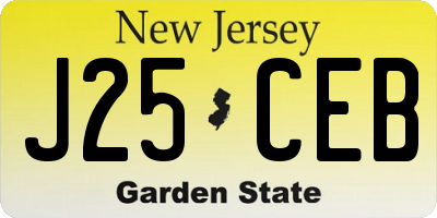 NJ license plate J25CEB