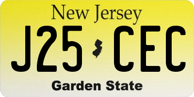 NJ license plate J25CEC