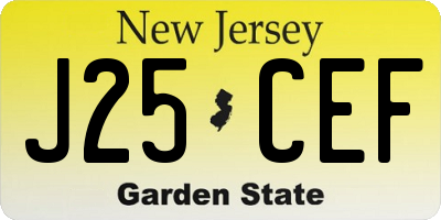 NJ license plate J25CEF