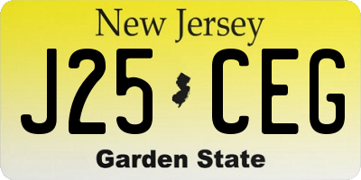 NJ license plate J25CEG