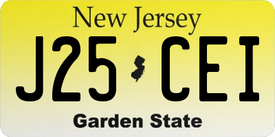 NJ license plate J25CEI