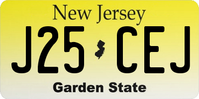 NJ license plate J25CEJ