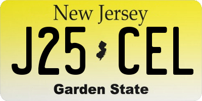 NJ license plate J25CEL