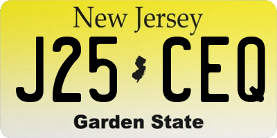 NJ license plate J25CEQ