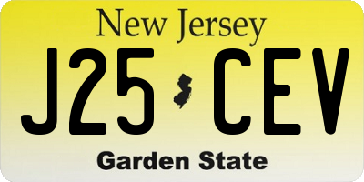 NJ license plate J25CEV