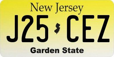 NJ license plate J25CEZ