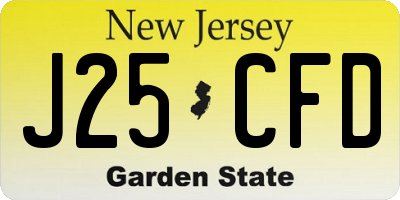 NJ license plate J25CFD