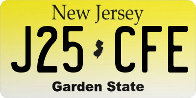 NJ license plate J25CFE