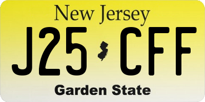NJ license plate J25CFF