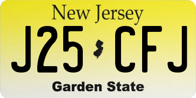NJ license plate J25CFJ