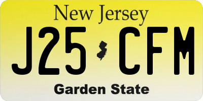 NJ license plate J25CFM