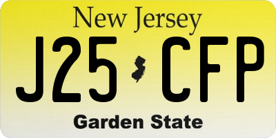 NJ license plate J25CFP