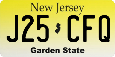 NJ license plate J25CFQ