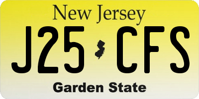 NJ license plate J25CFS