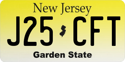 NJ license plate J25CFT