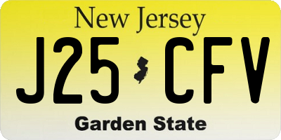 NJ license plate J25CFV