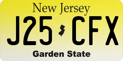 NJ license plate J25CFX