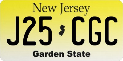 NJ license plate J25CGC