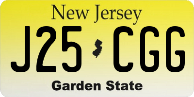 NJ license plate J25CGG
