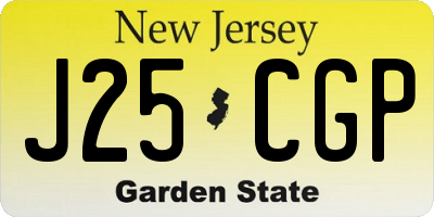 NJ license plate J25CGP