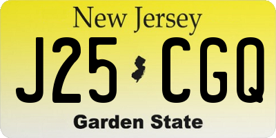 NJ license plate J25CGQ